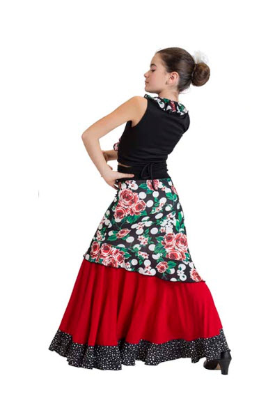 Fuerza motriz Pase para saber Habitual Falda Flamenca Volante Diagonal de Happy Dance para Comprar Online
